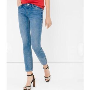 a.n.a Skinny Light Wash Ankle Length Distressed Side Zip Jeans Size 32